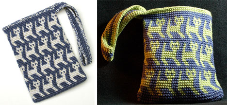 Tapestry Crocheted Kitty Bag Variations