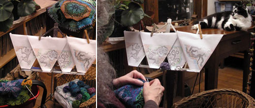 Esther’s tapestry crochet setup