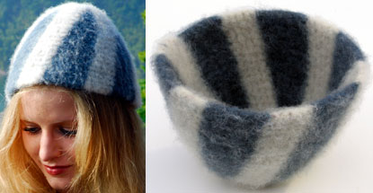 Felted Tapestry Crochet Stripe Hat