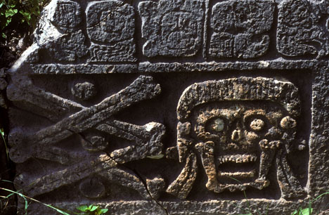 Skull and Crossed Bones in Uxmal, Mexico